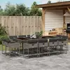 vidaXL Ensemble à manger de jardin coussins 13 pcs gris résine tressée
