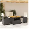 vidaXL Ensemble à manger de jardin 4 pcs avec coussins noir