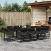 vidaXL Ensemble à manger de jardin 13 pcs coussins noir résine tressée