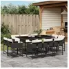 vidaXL Ensemble à manger de jardin 11 pcs coussins noir résine tressée
