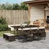 vidaXL Vidaxl Ensemble À Manger De Jardin Et Coussins 11 Pcs Marron Rotin