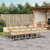 vidaXL Ensemble à manger de jardin et coussins 13 pcs beige