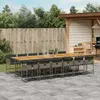 vidaXL Ensemble à manger de jardin coussins 13 pcs gris résine tressée