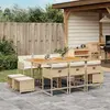 vidaXL Ensemble à manger de jardin et coussins 11 pcs beige poly rotin