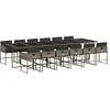 vidaXL Ensemble à manger de jardin coussins 13 pcs gris résine tressée