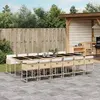 vidaXL Ensemble à manger de jardin et coussins 13 pcs beige