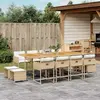 vidaXL Ensemble à manger de jardin et coussins 13 pcs beige