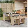 vidaXL Ensemble à manger de jardin coussins 5 pcs mélange beige rotin