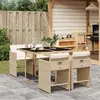 vidaXL Ensemble à manger de jardin avec coussins 5pcs Beige poly rotin