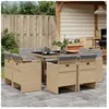 vidaXL Ensemble à manger de jardin et coussins 9 pcs mélange beige