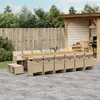 vidaXL Ensemble à manger de jardin et coussins 17 pcs beige