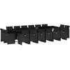 vidaXL Ensemble à manger de jardin 17 pcs coussins noir résine tressée