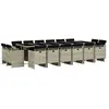vidaXL Ensemble à manger de jardin et coussins 17 pcs gris clair rotin