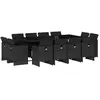 vidaXL Ensemble à manger de jardin 13 pcs coussins noir résine tressée