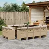 vidaXL Ensemble à manger de jardin et coussins 13 pcs beige