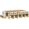 vidaXL Ensemble à manger de jardin et coussins 15 pcs beige