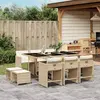 vidaXL Ensemble à manger de jardin et coussins 11 pcs beige poly rotin