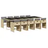 vidaXL Ensemble à manger de jardin et coussins 11 pcs mélange beige