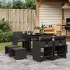 vidaXL Ensemble à manger de jardin 9pcs coussins noir résine tressée