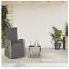 vidaXL Ensemble à manger de jardin et coussins 2 pcs gris rotin