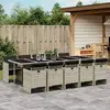 vidaXL Ensemble à manger de jardin 11pcs avec coussins gris poly rotin