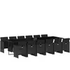 vidaXL Ensemble à manger de jardin 13 pcs coussins noir résine tressée