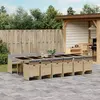 vidaXL Ensemble à manger de jardin coussins 13 pcs mélange beige rotin