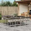 vidaXL Ensemble à manger de jardin et coussins 9 pcs gris clair rotin