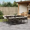 vidaXL Ensemble à manger de jardin et coussins 9 pcs marron poly rotin