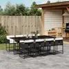 vidaXL Ensemble à manger de jardin 9pcs coussins noir résine tressée
