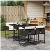 vidaXL Ensemble à manger de jardin coussins 5pcs Noir Résine tressée