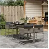 vidaXL Ensemble à manger de jardin 5 pcs coussins gris résine tressée