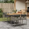 vidaXL Ensemble à manger de jardin 5 pcs coussins gris résine tressée