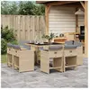 vidaXL Ensemble à manger de jardin et coussins 9 pcs mélange beige