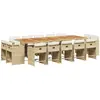vidaXL Ensemble à manger de jardin et coussins 15 pcs beige