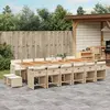 vidaXL Ensemble à manger de jardin et coussins 17 pcs beige