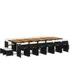 vidaXL Ensemble à manger de jardin 17 pcs coussins noir résine tressée