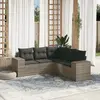 vidaXL Salon de jardin 5 pcs avec coussins gris résine tressée