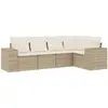 vidaXL Salon de jardin avec coussins 5 pcs beige résine tressée