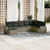 vidaXL Salon de jardin 8 pcs avec coussins gris résine tressée