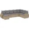 vidaXL Salon de jardin avec coussins 8 pcs beige résine tressée