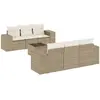 vidaXL Salon de jardin avec coussins 7 pcs beige résine tressée