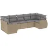 vidaXL Salon de jardin avec coussins 7 pcs beige résine tressée