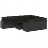 vidaXL Salon De Jardin 11 Pcs Avec Coussins Noir Résine Tressée
