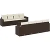 vidaXL Salon de jardin avec coussins 9 pcs marron résine tressée