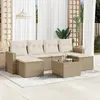 vidaXL Salon de jardin avec coussins 7 pcs beige résine tressée