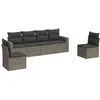 vidaXL Salon de jardin 6 pcs avec coussins gris résine tressée