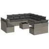 vidaXL Salon de jardin avec coussins 12 pcs gris résine tressée