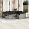 vidaXL Salon de jardin avec coussins 10 pcs gris clair résine tressée