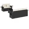 vidaXL Salon de jardin 6 pcs avec coussins noir résine tressée